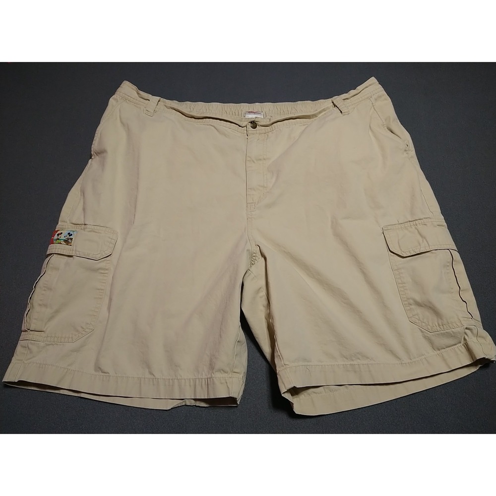Disney Cargo‎ Shorts Men XXL Beige Khaki Cotton Hiking Outdoors Pockets Comfort